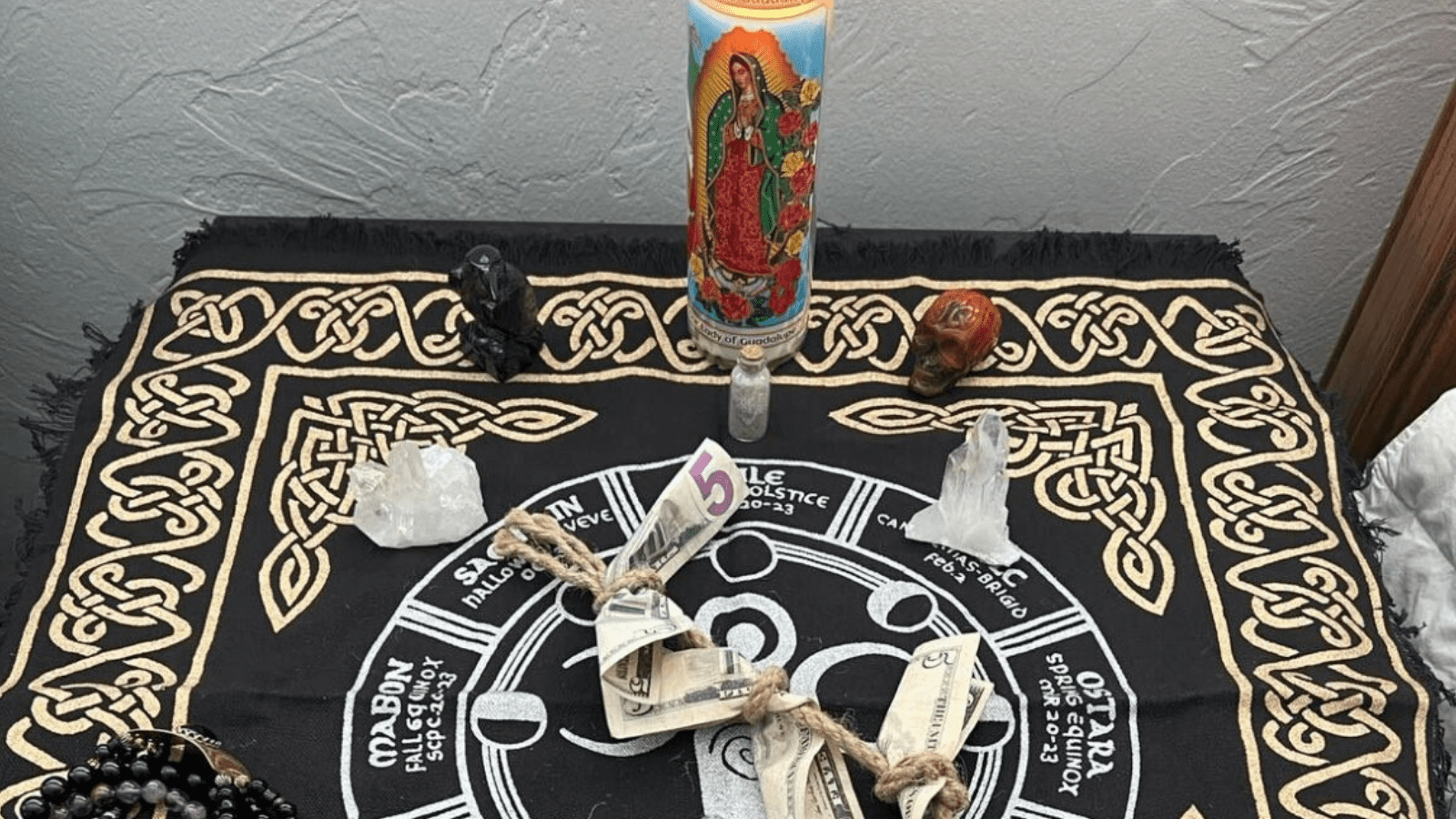 My Current Sacred Space as it is set up with crystals and beads